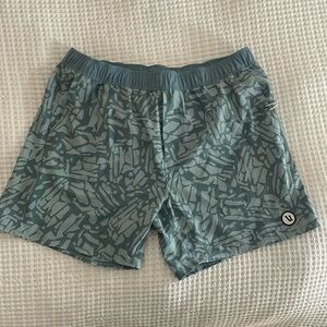 Vuori Blue Patterned Athletic Shorts